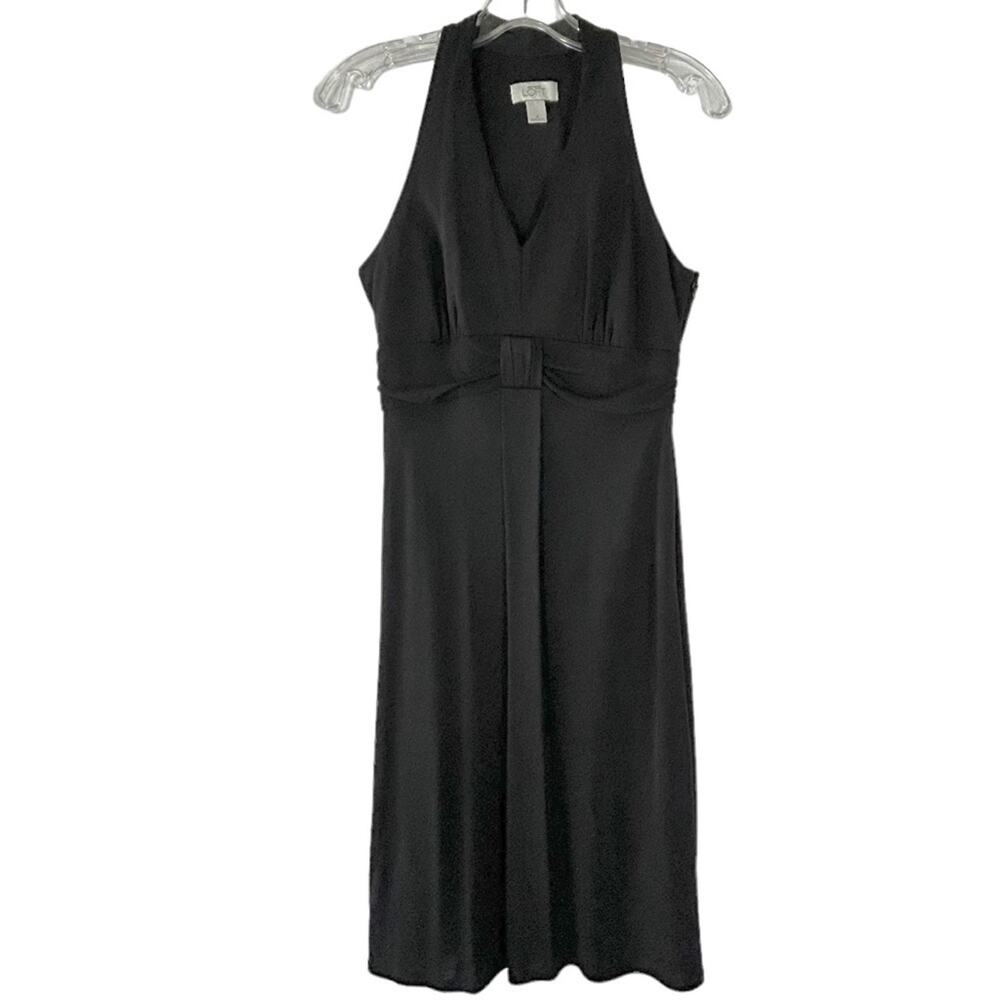 Ann Taylor Loft Black Jersey Knit midi dress size 4 NWOT